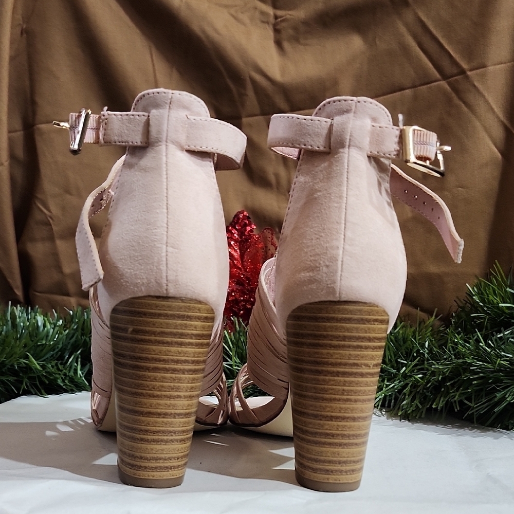 JustFab Blush Strappy Heels - Picture 7 of 8